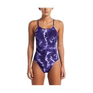 Nike Women’s Cut Out Tank One Piece Swimsuit Purple Lightning 32